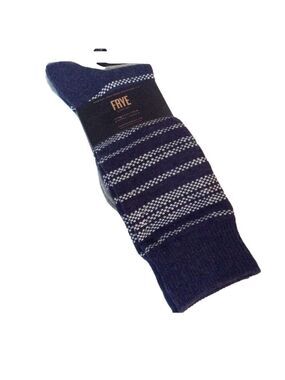 Frye Men’s Socks Blue Grey 2 Pairs Size 6 -12 NWT